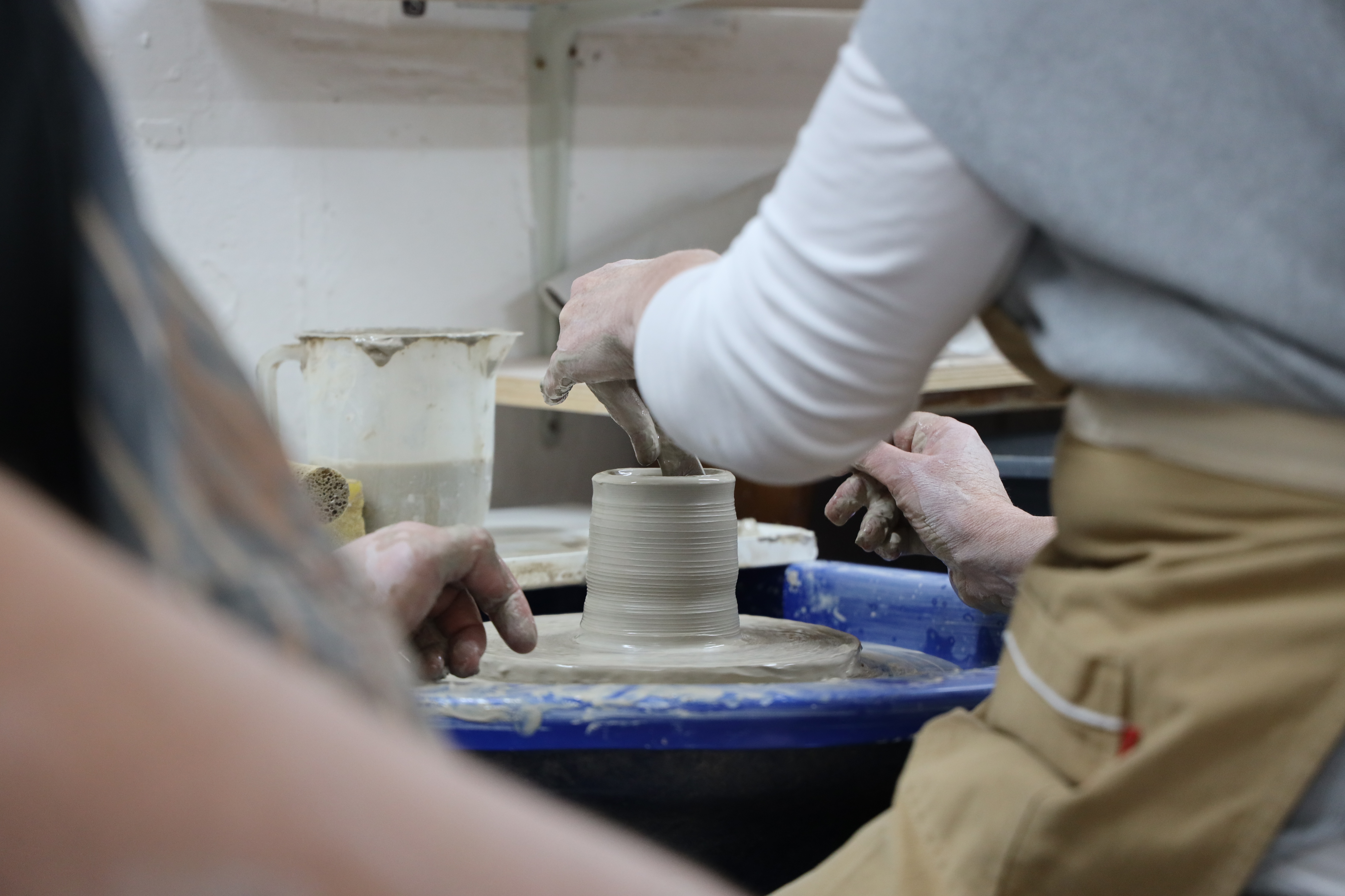 Inside a local arts and ceramic centre.