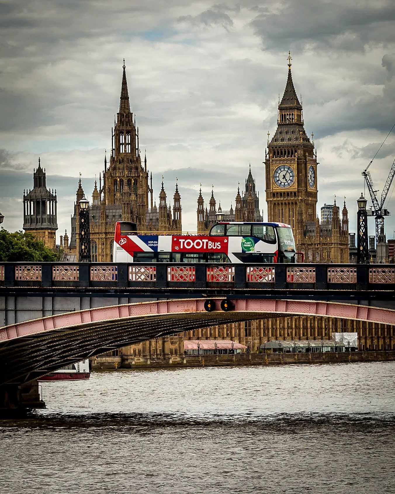 Lambeth Bridge with view of Big Ben and Houses of Parliament in the background