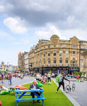 Una toma exterior de Grainger Town en Newcastle