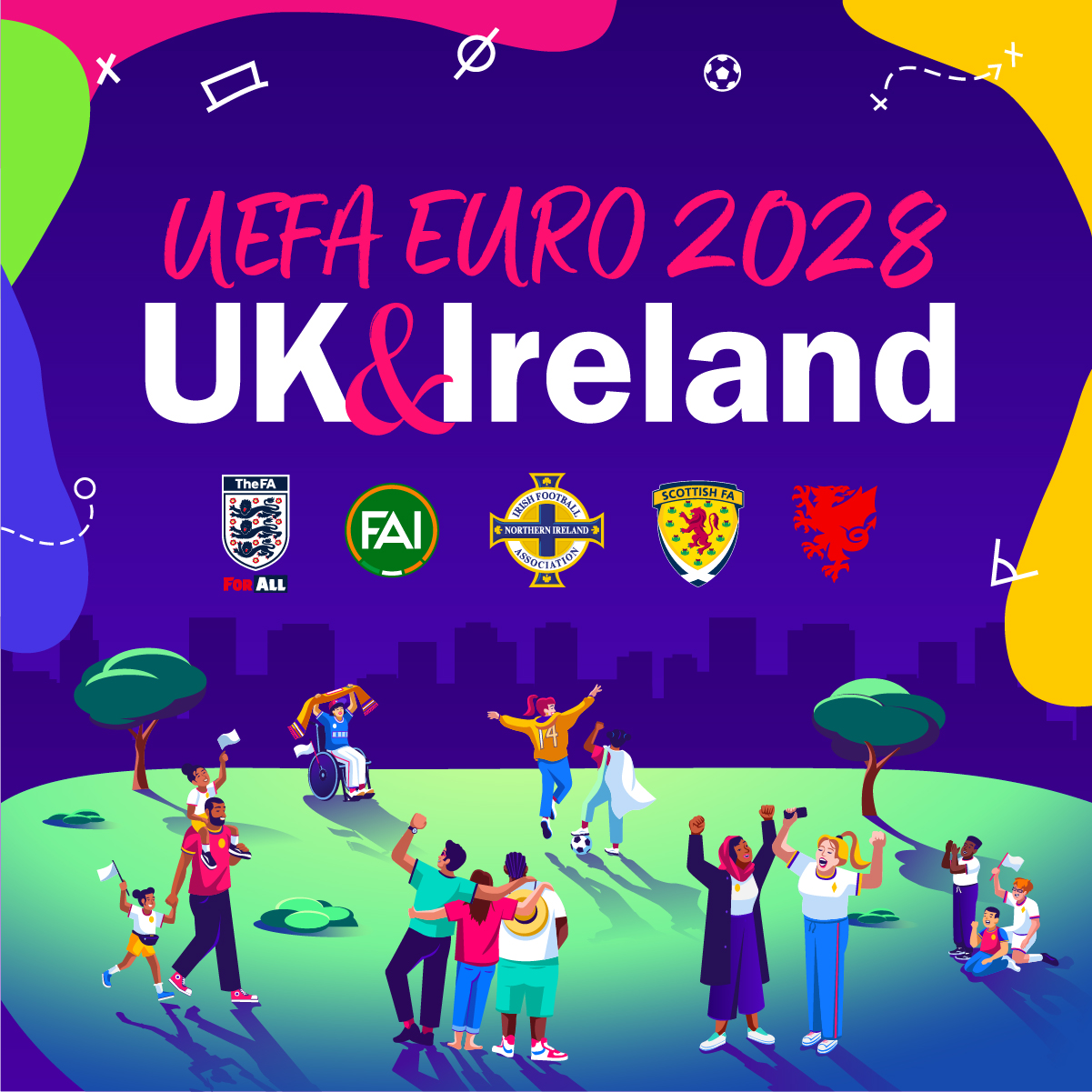 UEFA Euro 2028 UK and Ireland bid artwork