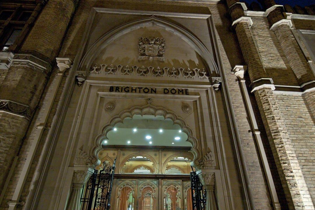 The entrance to the Brighton Dome