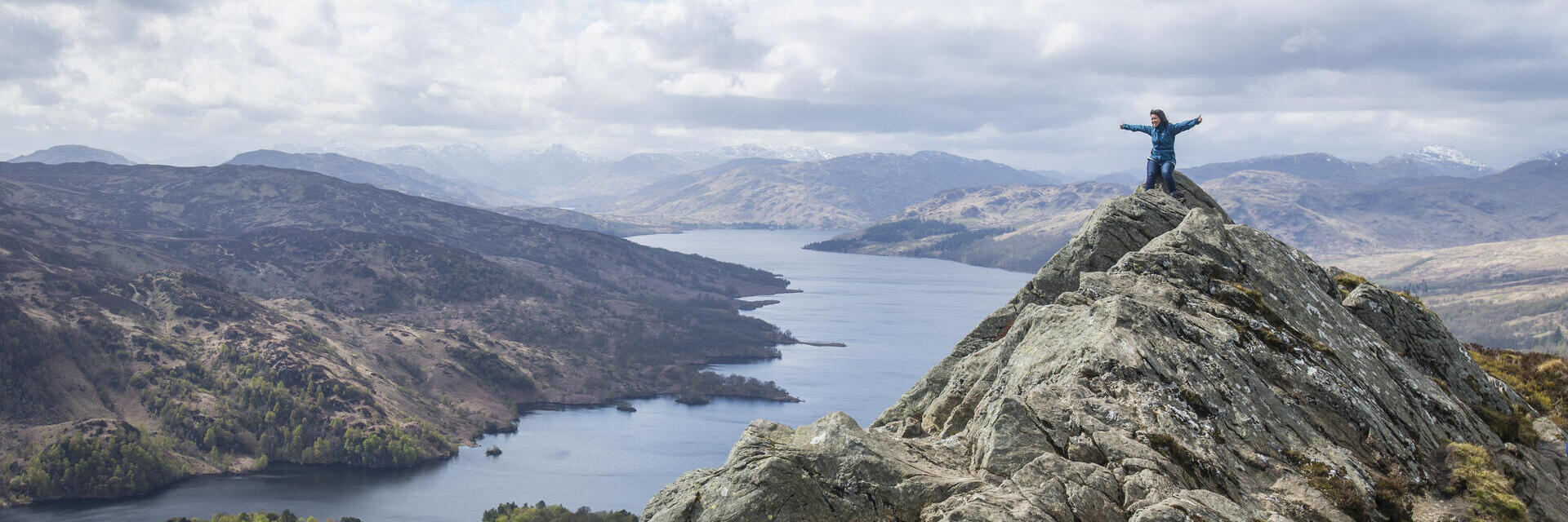Loch Katrine seen from the summit of Ben A'an in The Trossachs