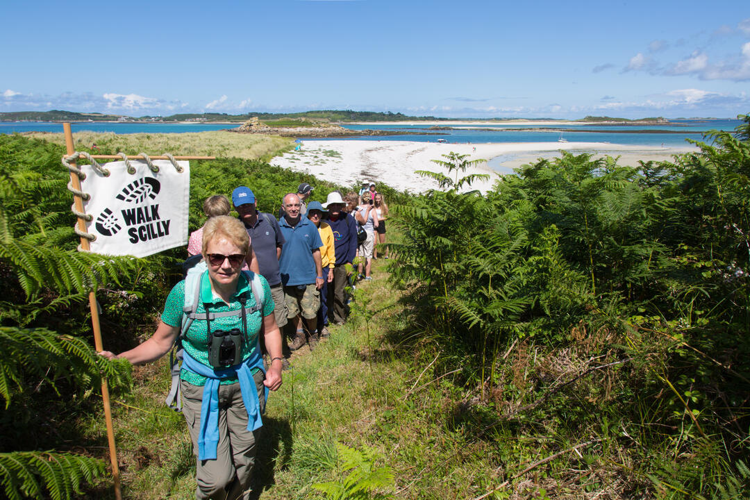 Group of people exploring the Isles of Scilly