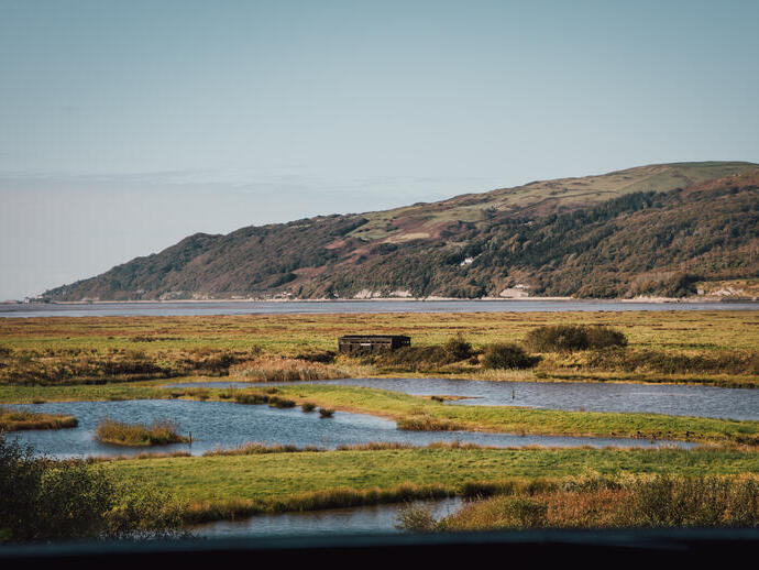 A landscape view of the Dyfi Biosphere Reserve in Wales