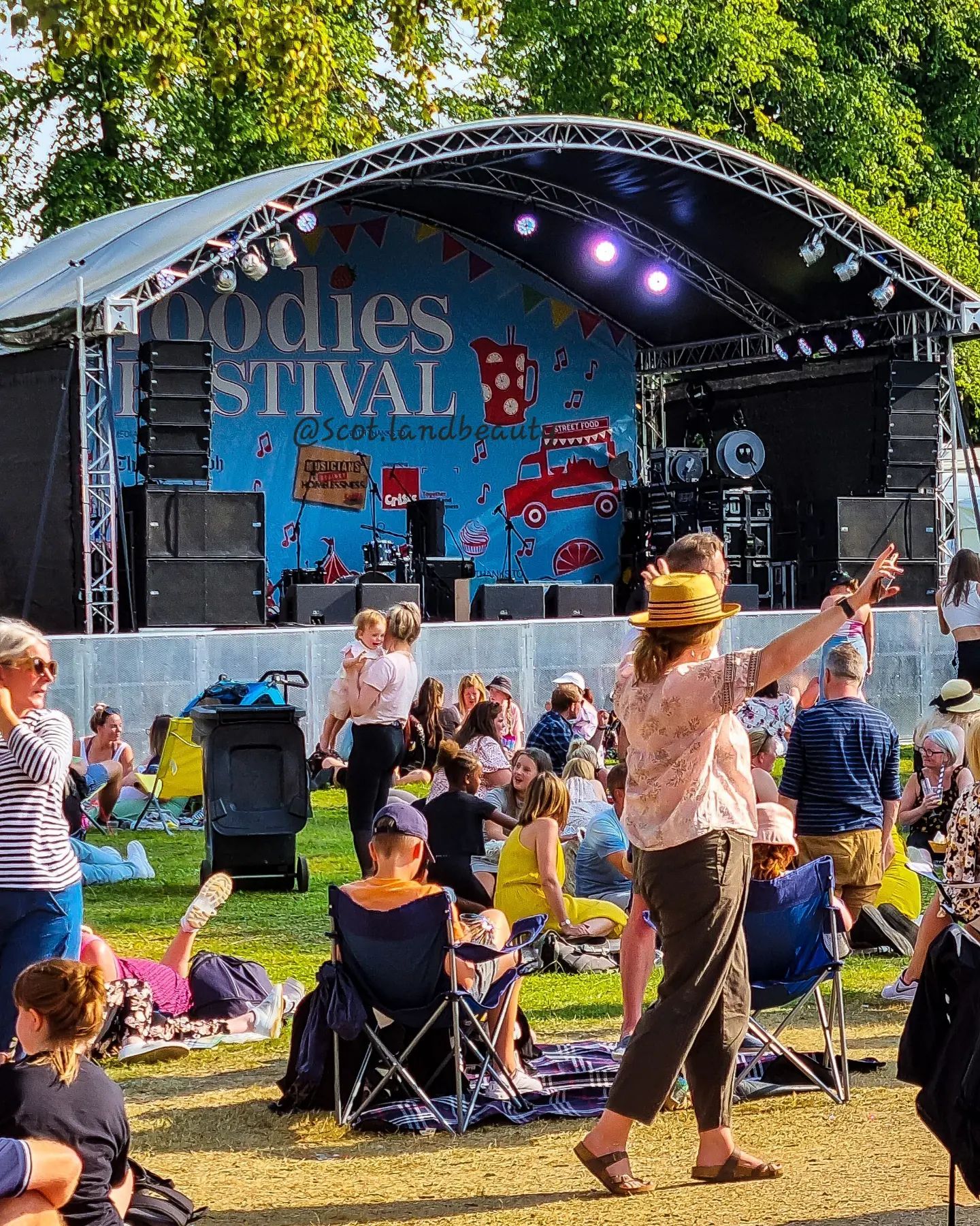 A crowd enjoying themselves at Foodies Festival