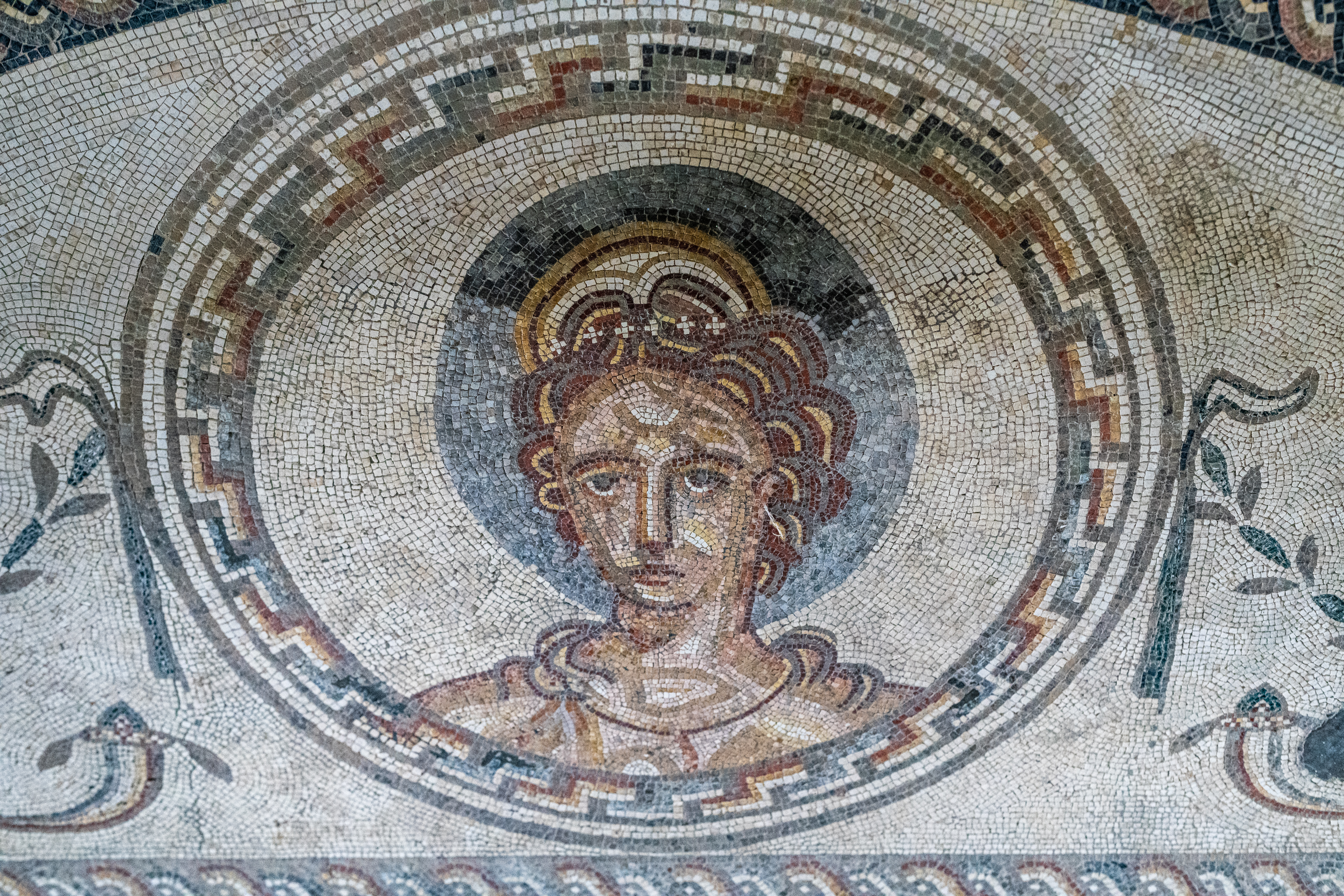 Un mosaico en la villa romana de Bignor