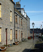 The old village of Footdee (Fittie) by the Harbour Entrance, Aberdeen