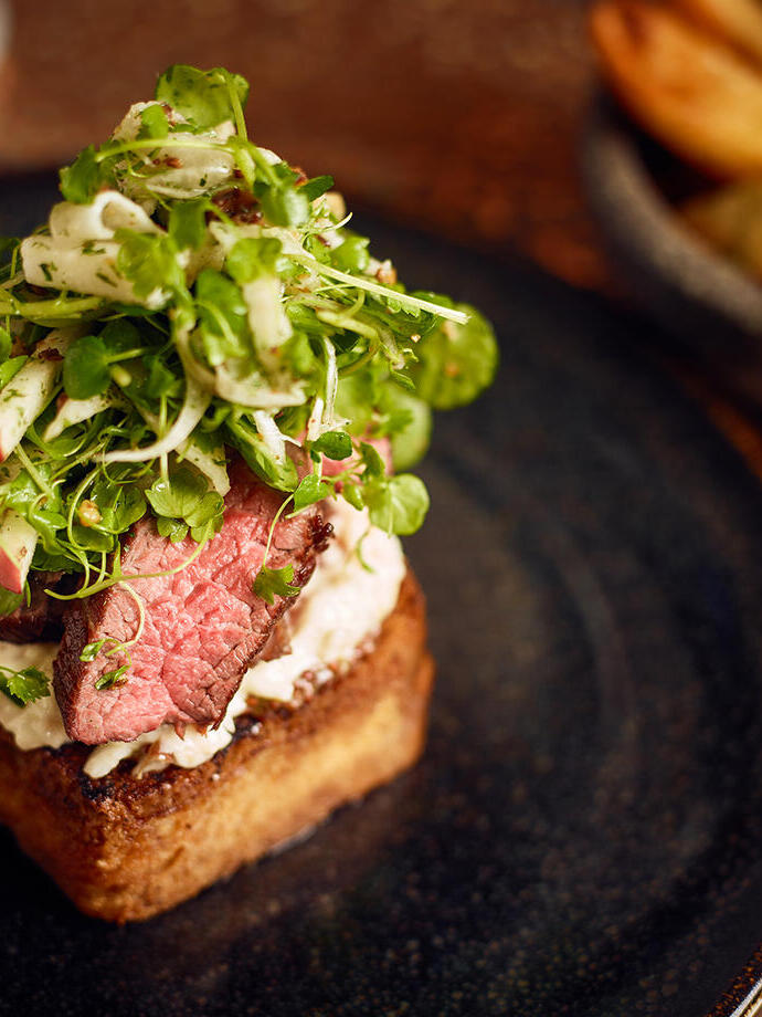 Overhead shot of food on a plate