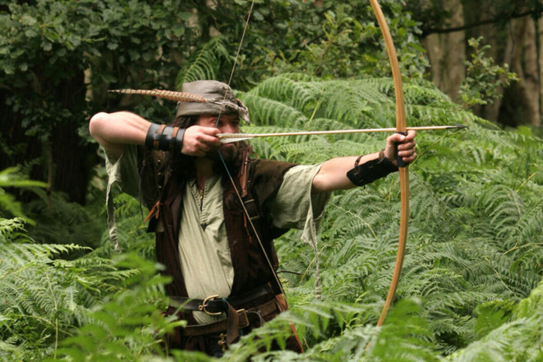 Man dressed up as Robin Hood in Sherwood Forest