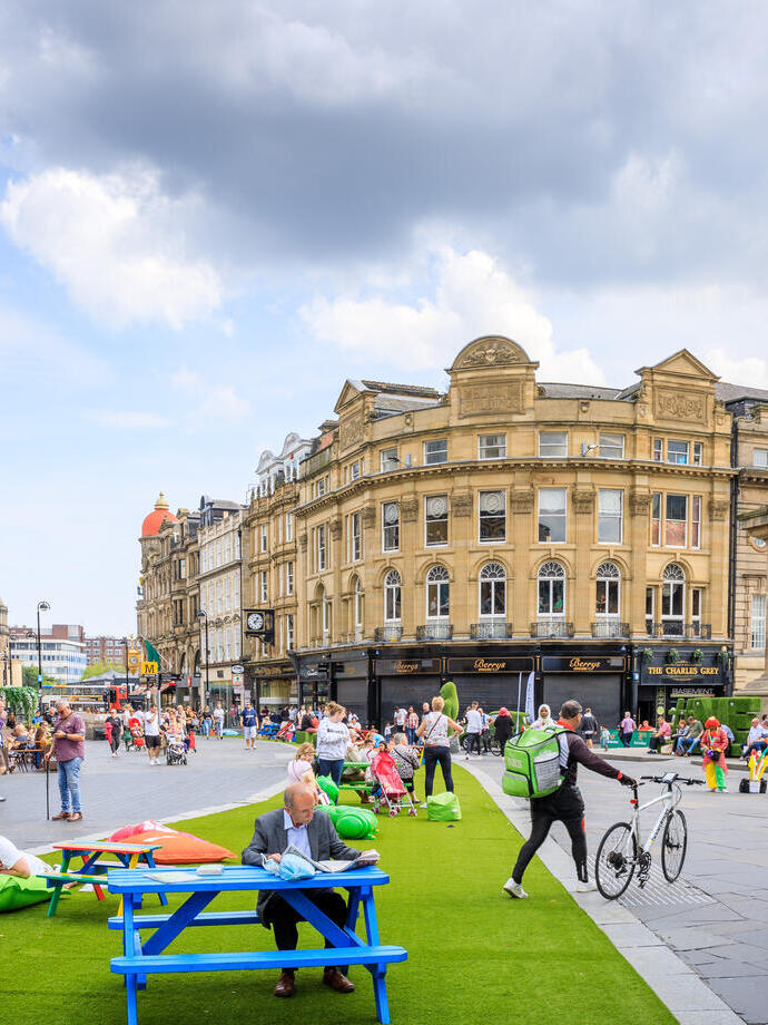 Außenaufnahme von Grainger Town in Newcastle