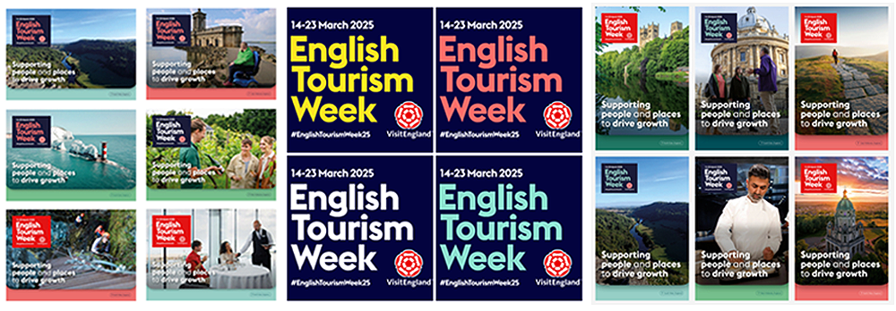 Image collage with superimposed graphics