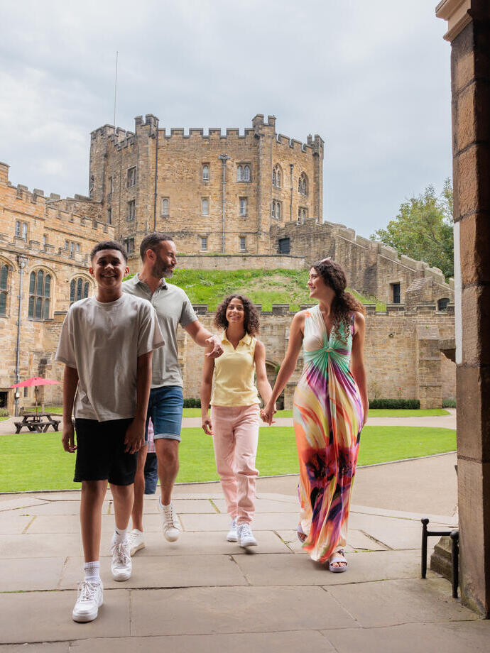A Family exploring Durham Castle