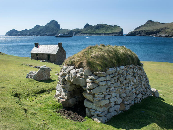 A cleit (store) on the abandoned island of St Kilda, Outer Hebrides, Scotland