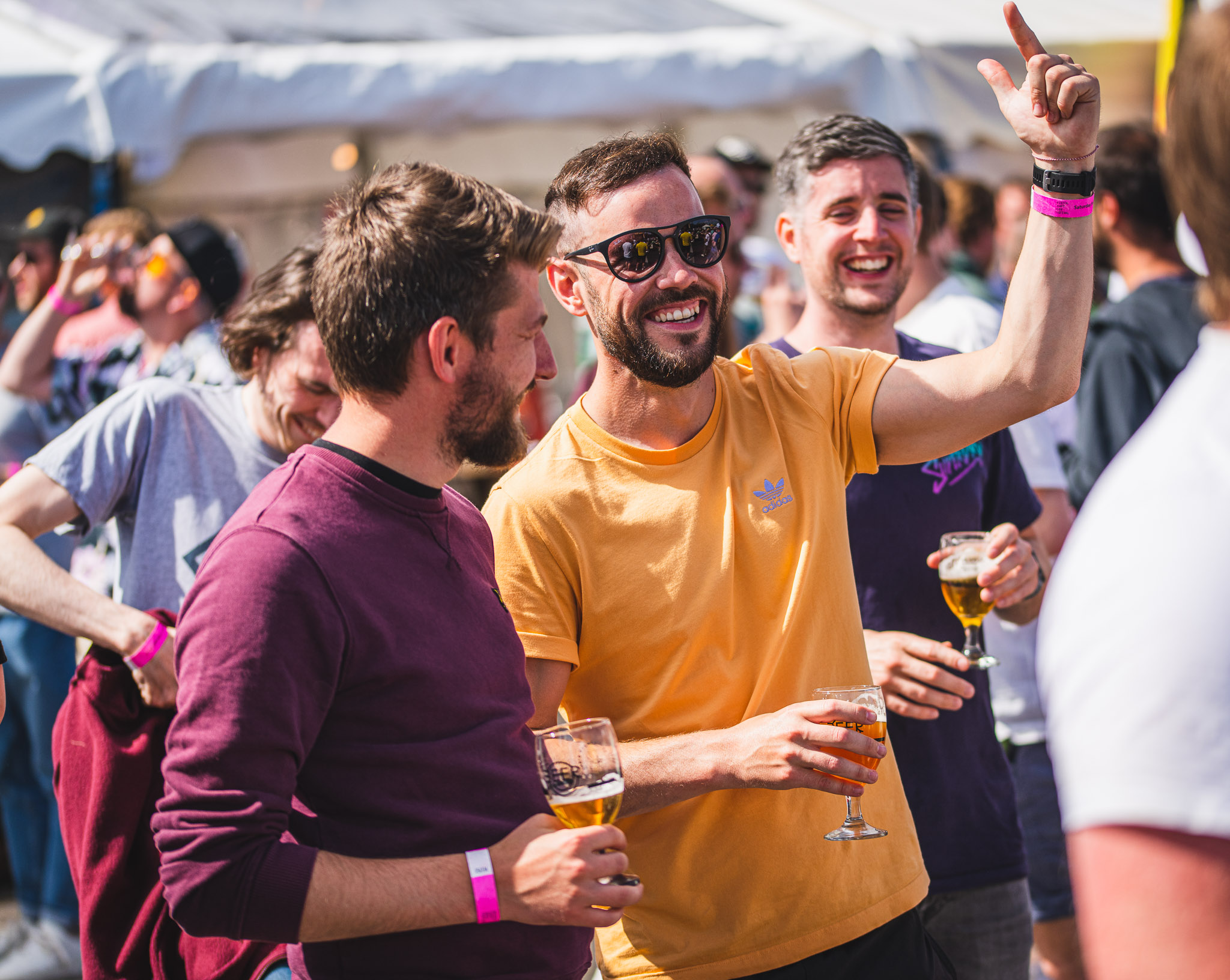 A group of people enjoying some drinks at Bristol Craft Beer Festival