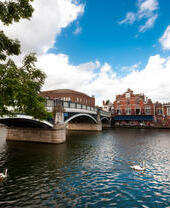 A view of Eton Bridge, crossing the River Thames in Windsor