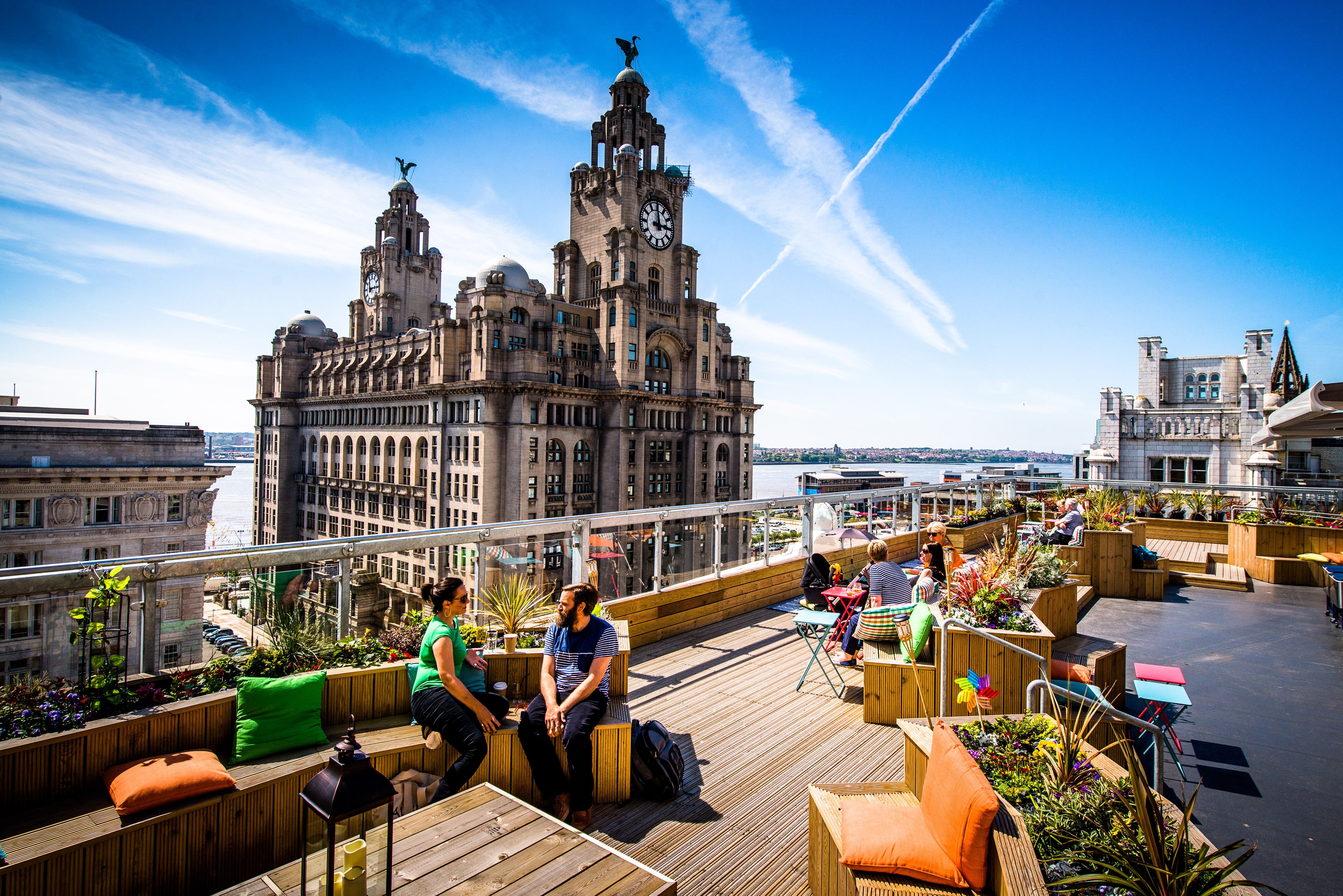 Rooftop of Oh me oh my restaurant in Liverpool