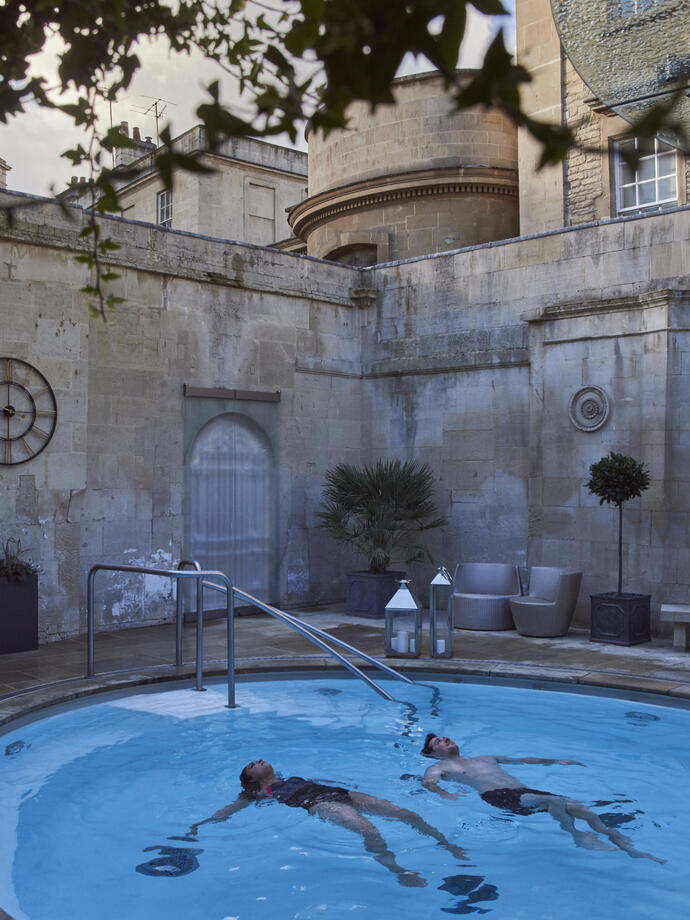 Women swimming in a swimming pool at a spa