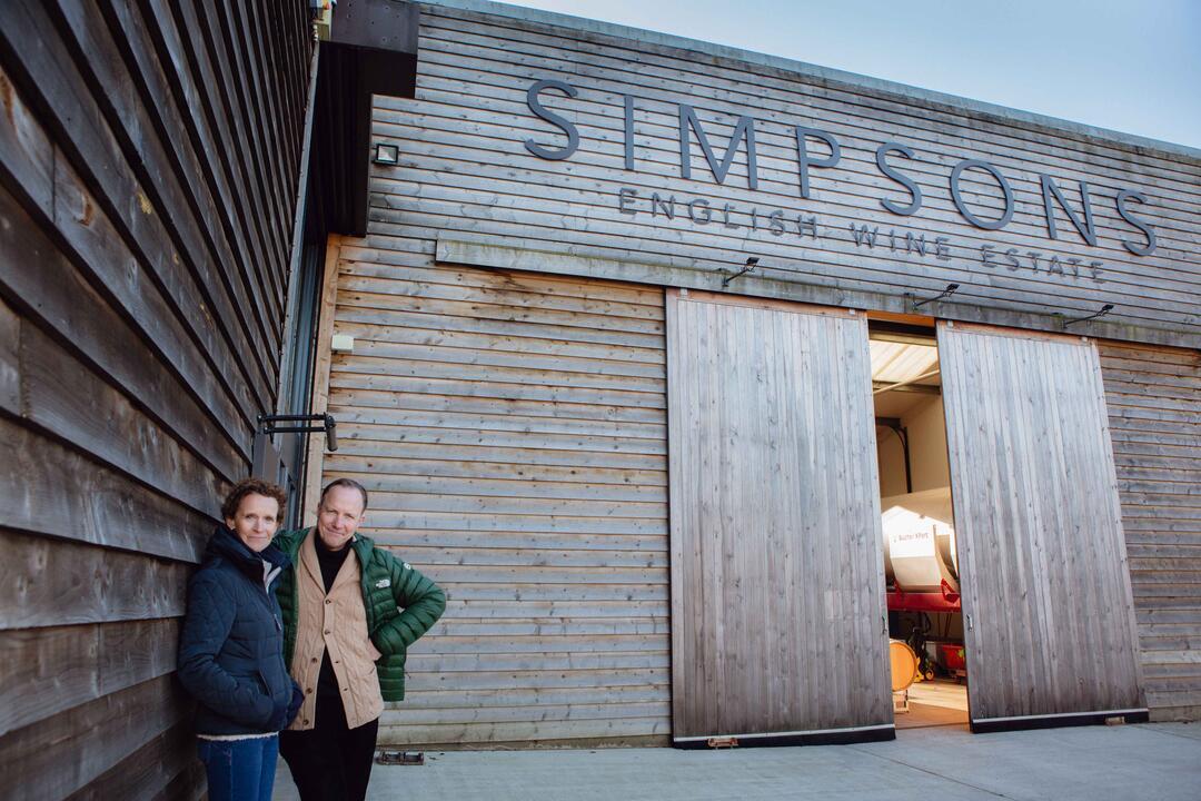 Owners standing in front of Simpsons Wine Estate