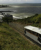 An overhead view of the Aberystwyth Cliff Railway