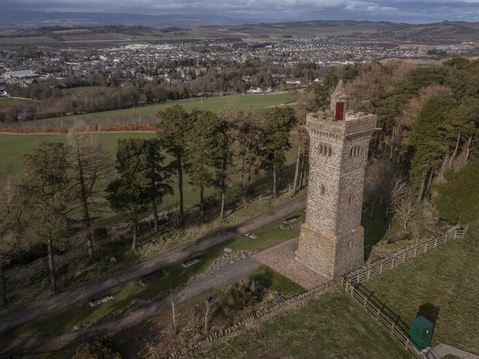 Aerial view of Balmashanner Hill in Forfar