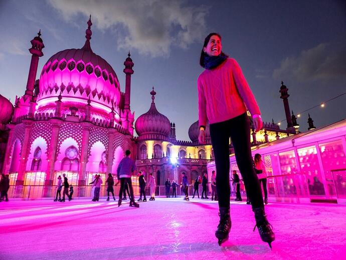 Ice skating at Brighton Pavilion