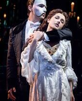 Una rappresentazione di Phantom of the Opera sul palco a Londra