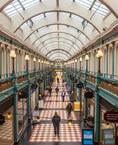 An upstairs view across the Great Western Arcade in Birmingham