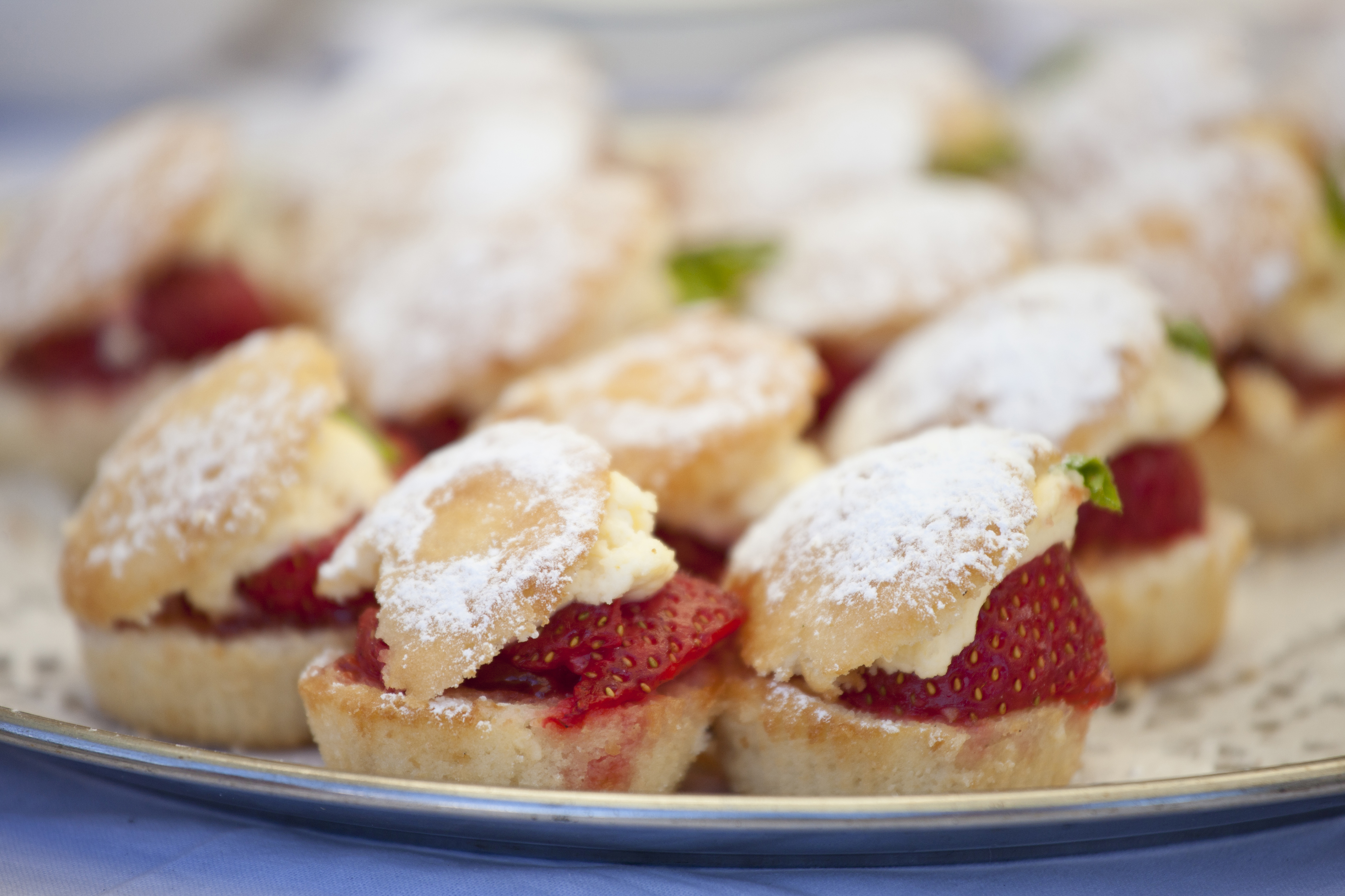 Scones with strawberry jam for a traditional English tea.
