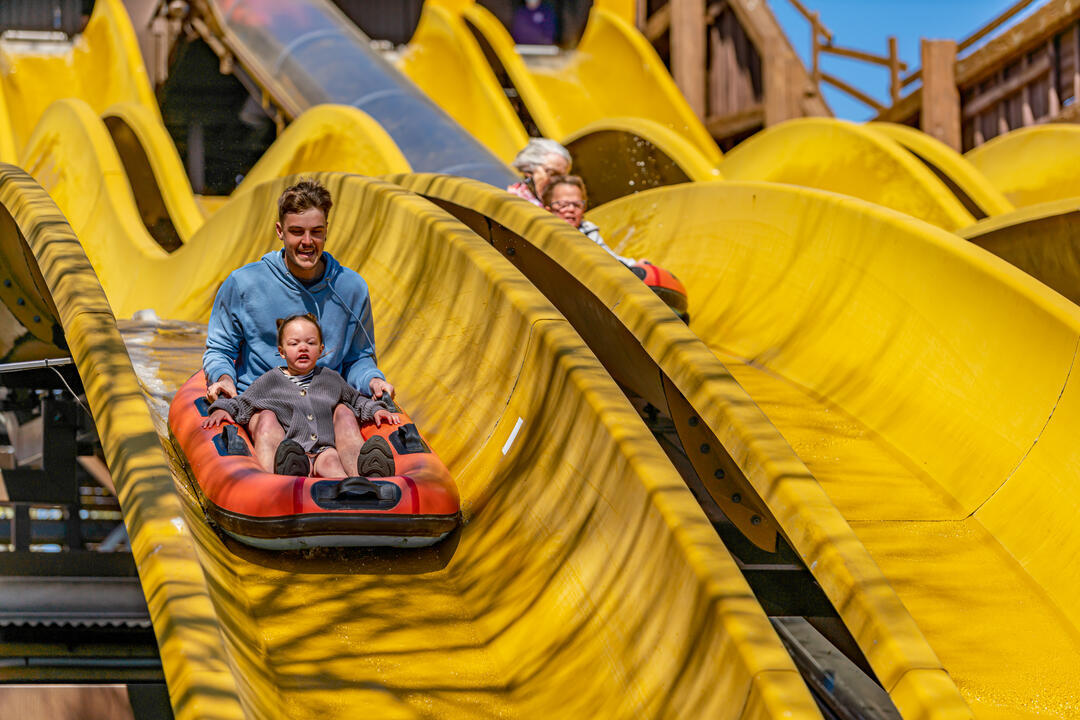People on waterslides