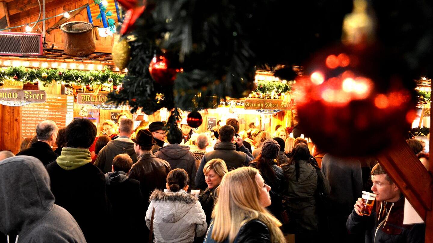 Group of people at Christmas fair
