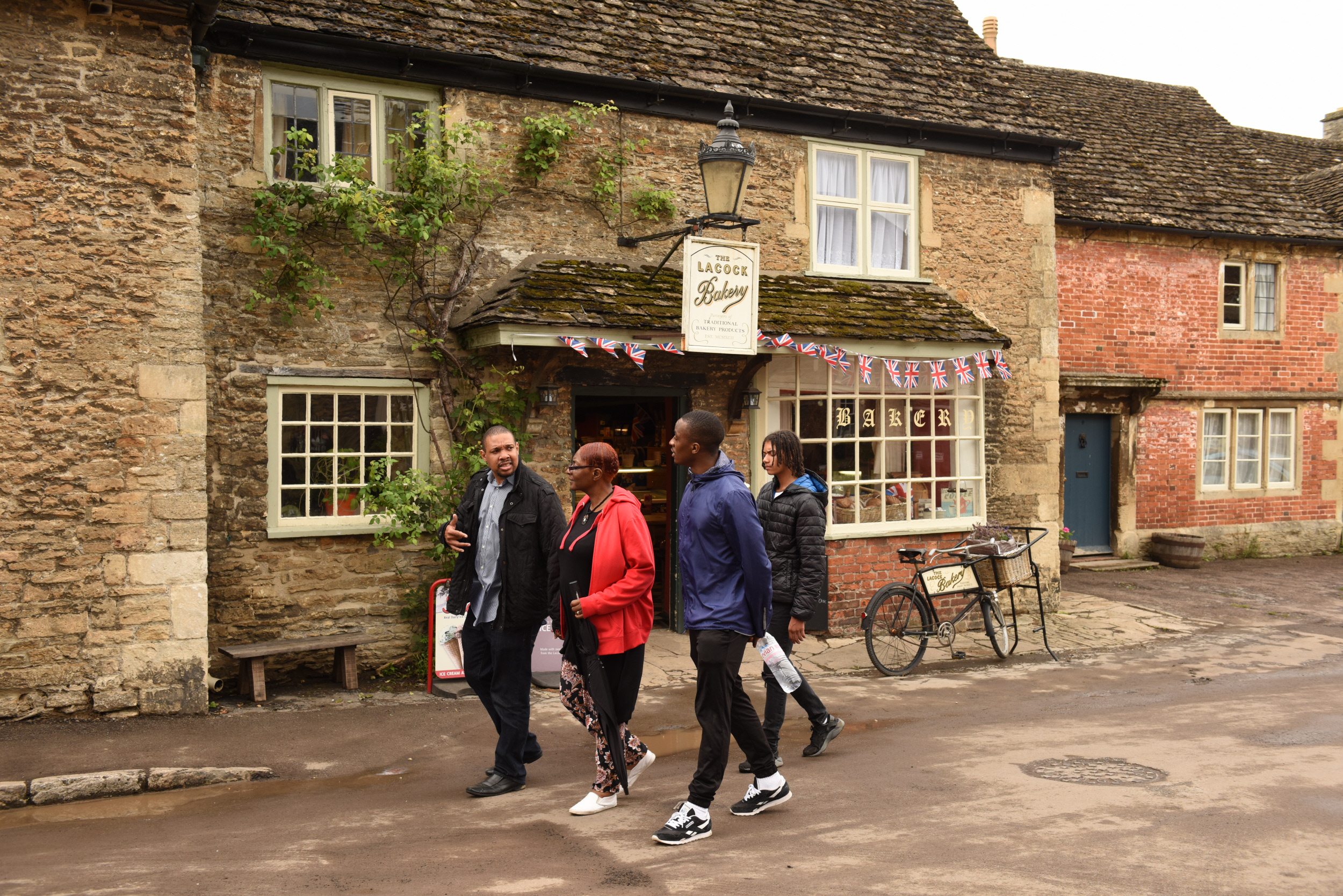 Visitors at Lacock Abbey and Village, Wiltshire