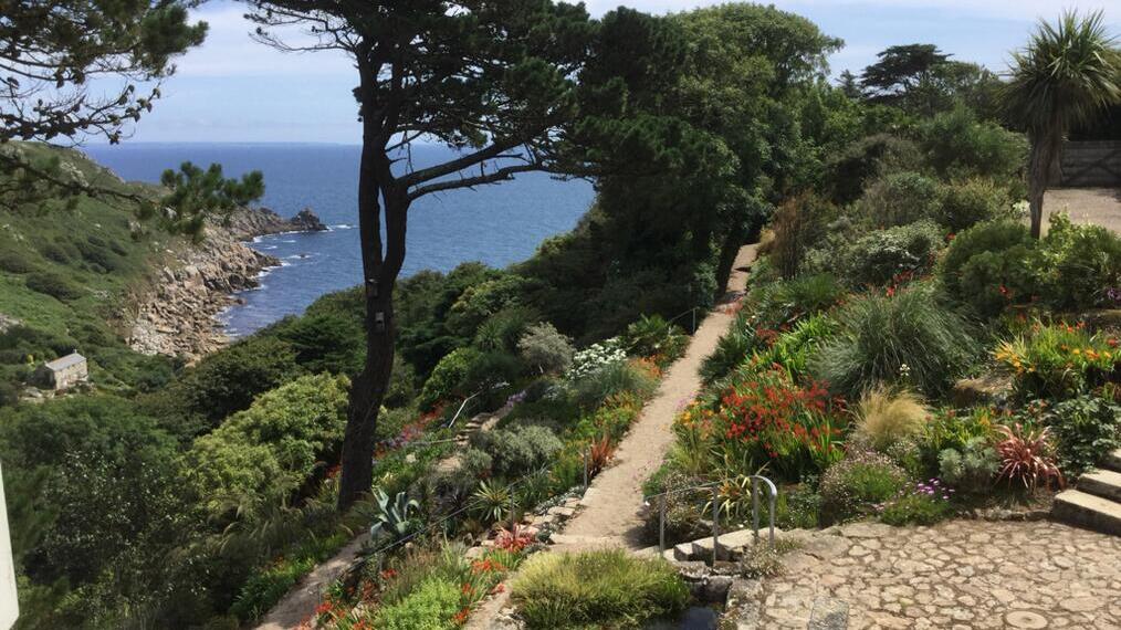 Eine Luftaufnahme der Chygurno Gardens in Cornwall