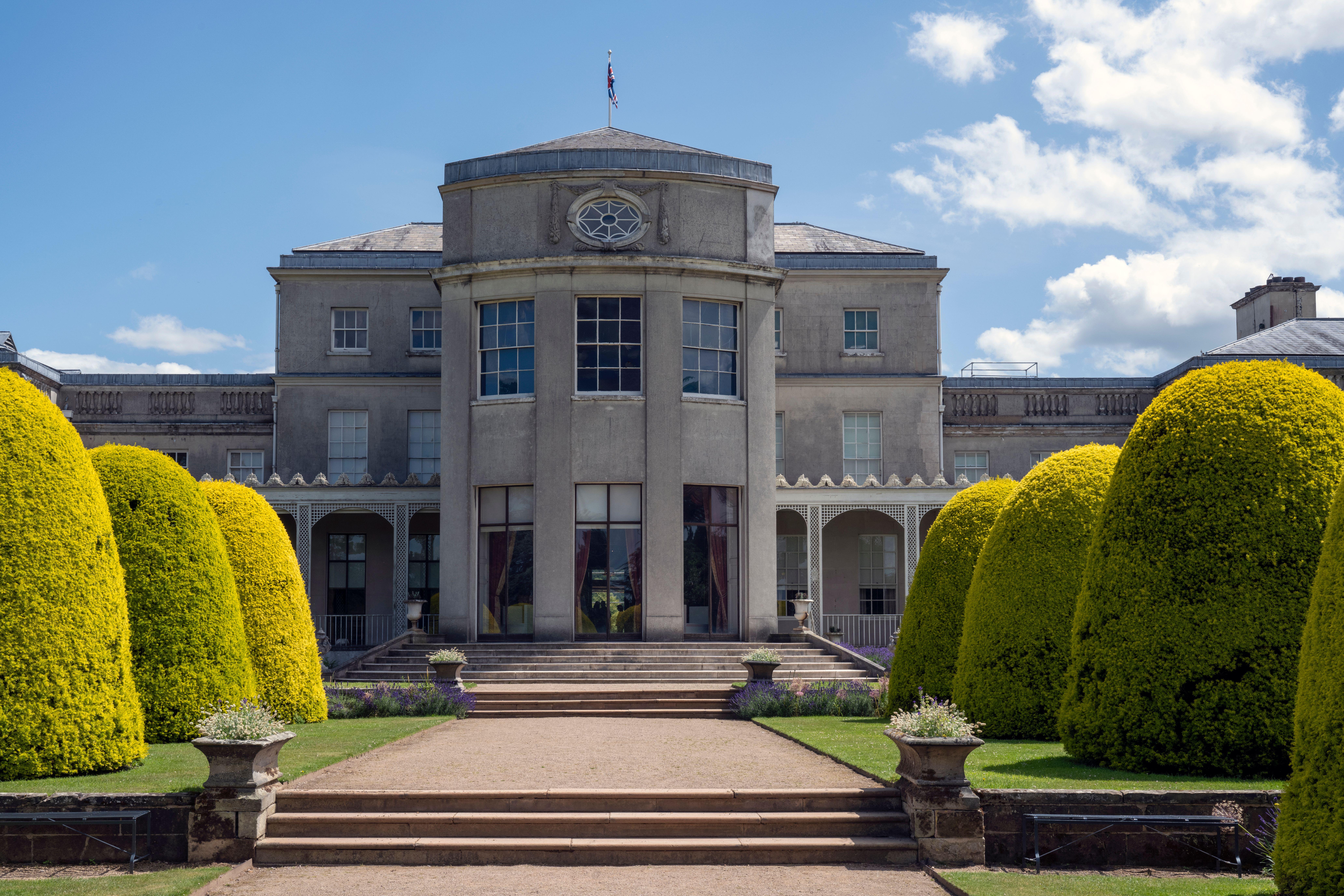 A beautiful estate bordered by sculptured hedges