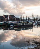 Boats docked at Nottingham Marina