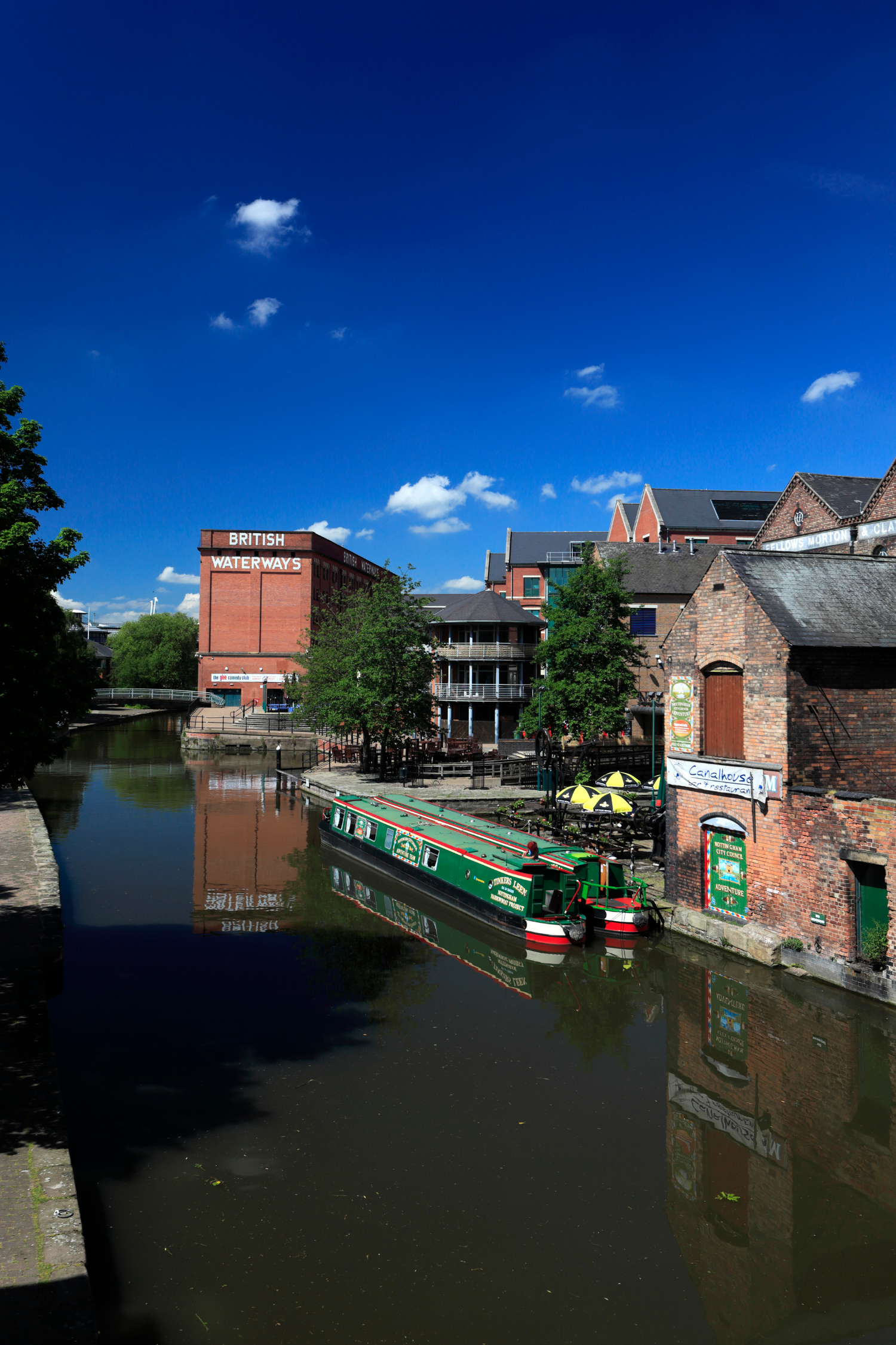 Nottingham Canal with buildings in the background