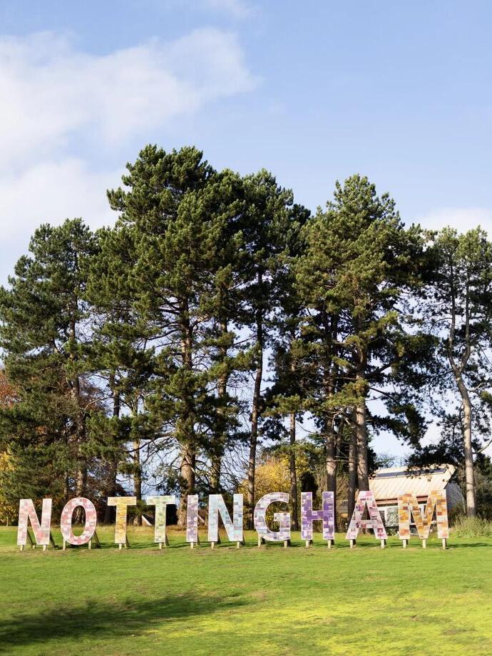A display highlighting the city of Nottingham