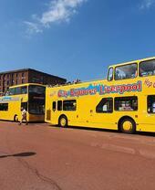 Open top buses in Liverpool, used for Beatles themed tours of the city