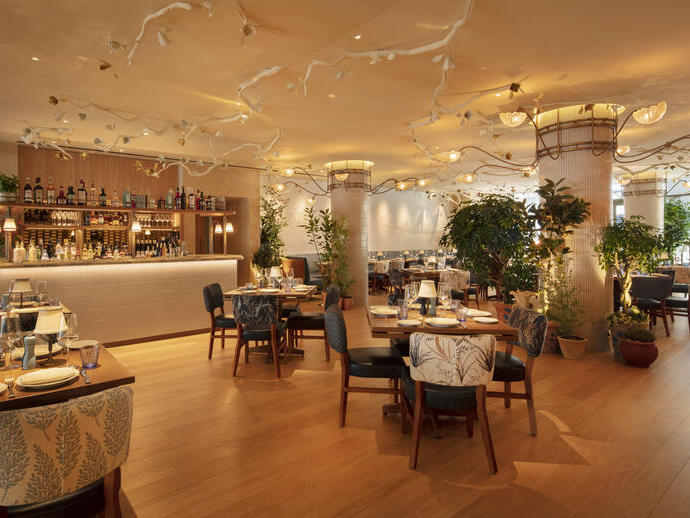 Vue intérieure du restaurant Lavo à Londres