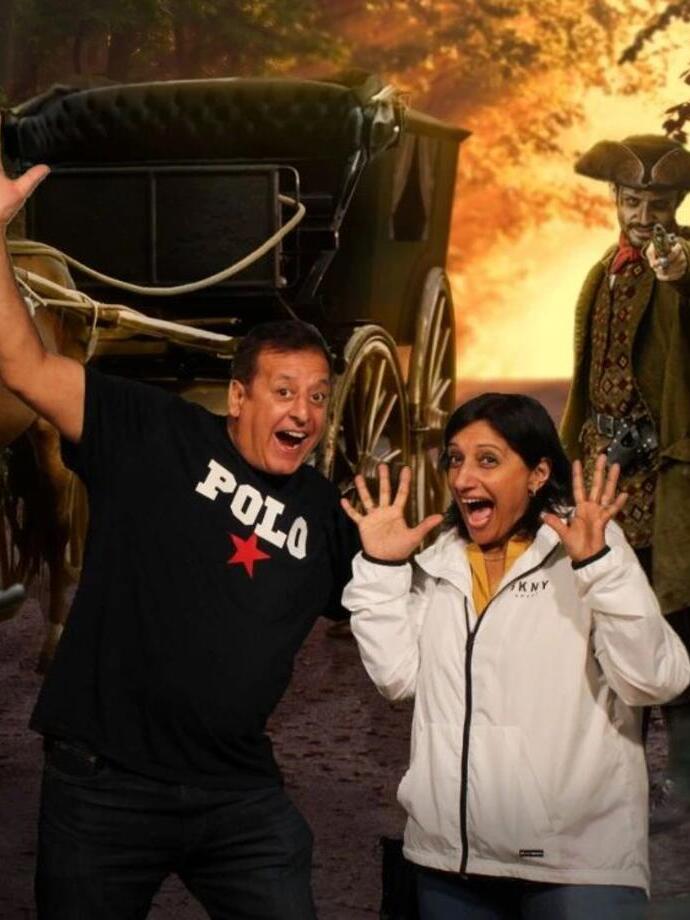 Group of people in front of a display in York Dungeon