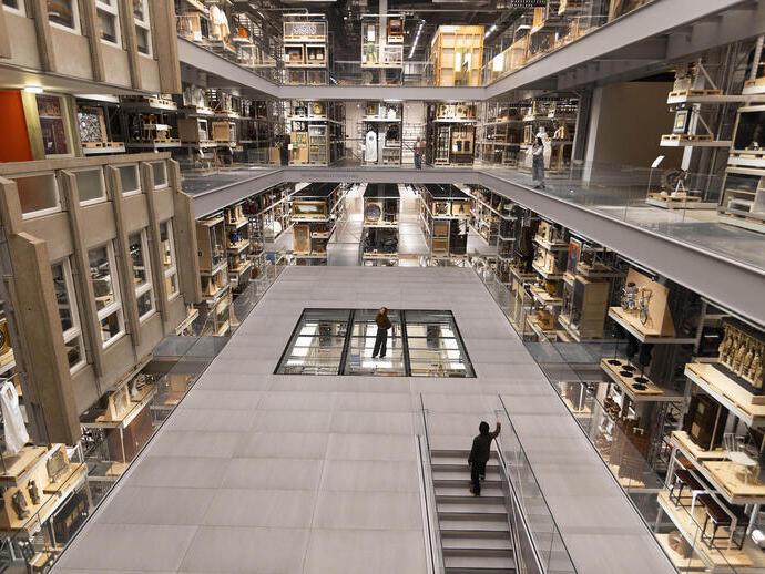 Interior view of a modern museum