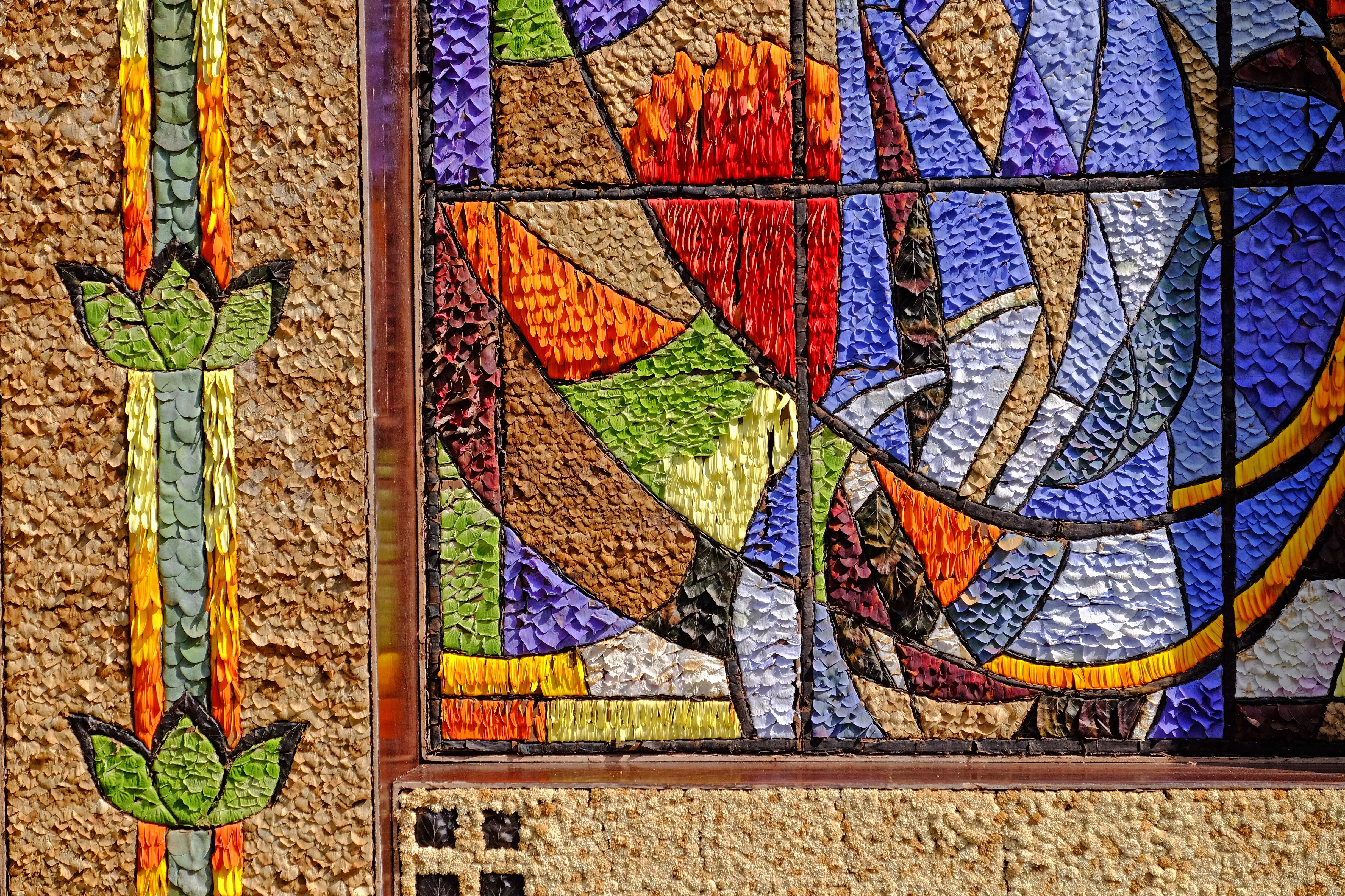 St Ann's Well dressed for the traditional Wells Dressing Festival, Buxton ,Derbyshire,UK