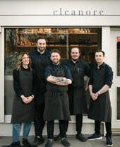 Team vor dem Restaurant Eleanore in Edinburgh