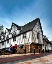 An outdoor view of Leicester's historic Guild Hall