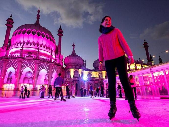 Ice skating at Brighton Pavilion