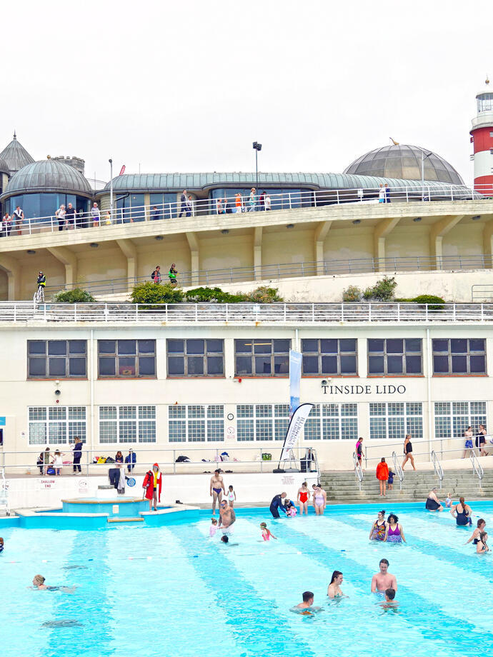 People in a lido pool at Tinside Lido in Plymouth