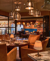 An interior view of Plate Restaurant in Bath