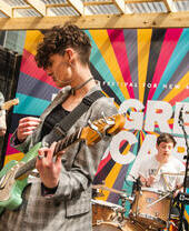 A band on stage at the Great Escape festival in Brighton