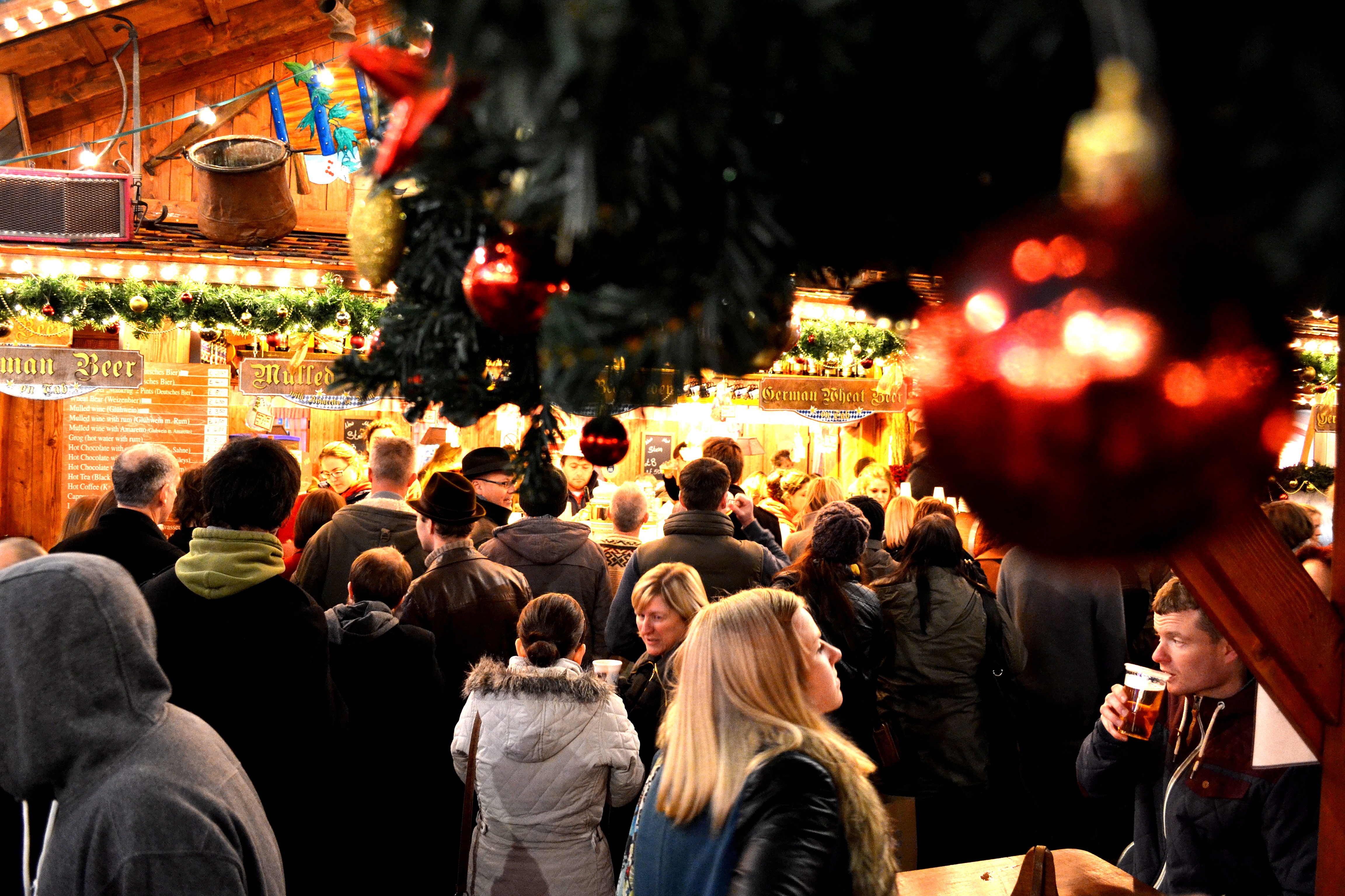 Group of people at Christmas fair