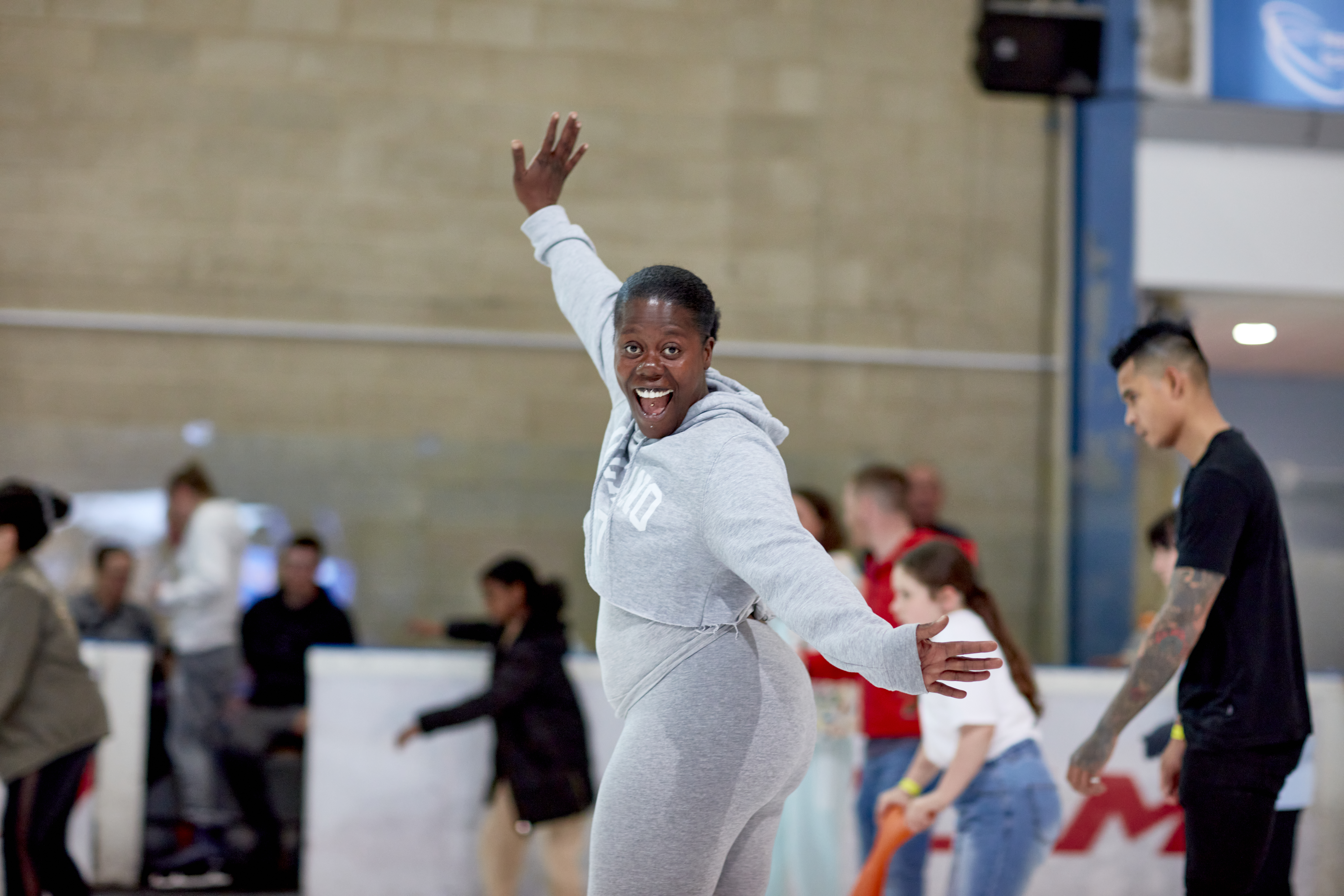 People skating at the National Ice Centre, Nottingham