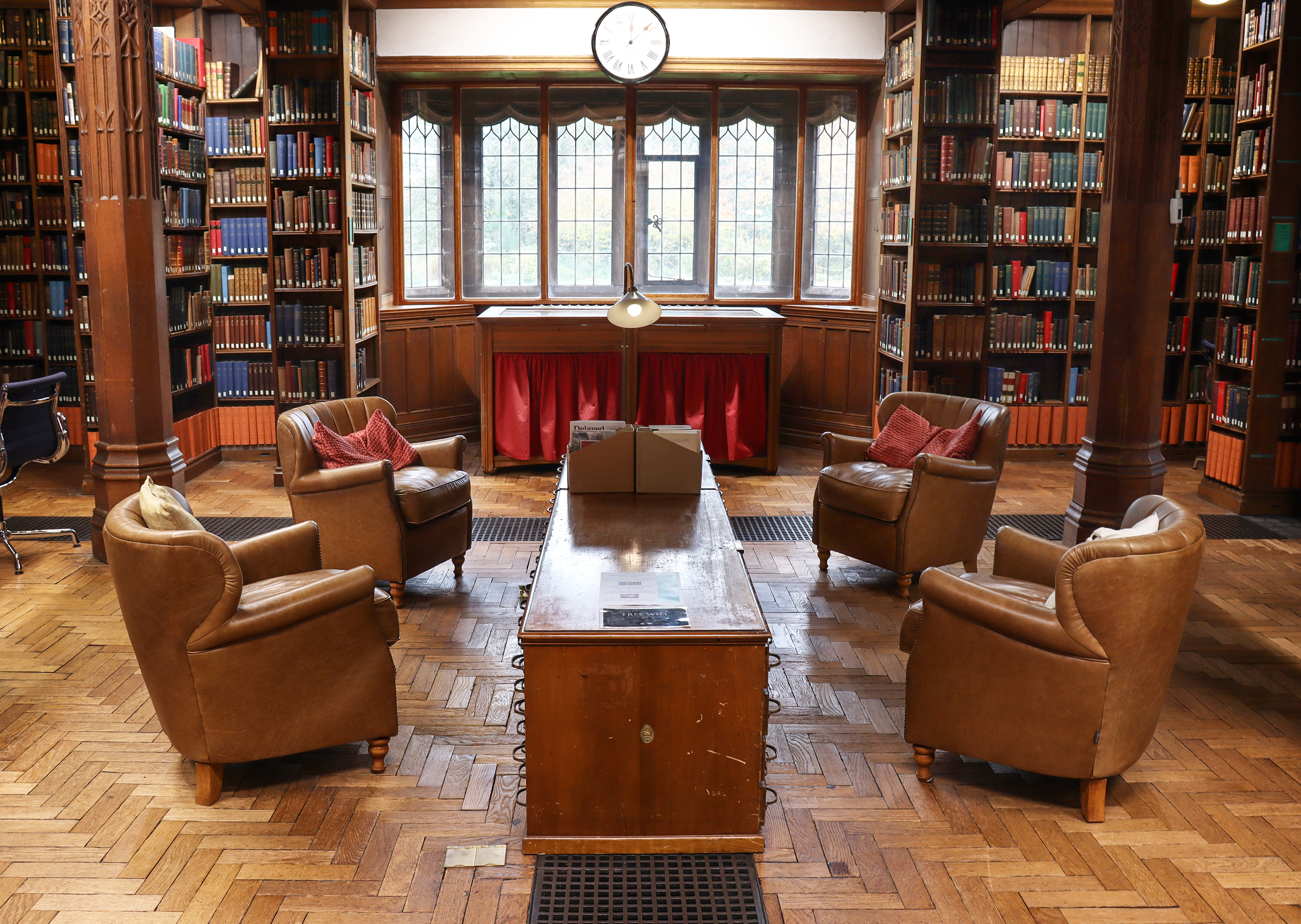 The reading room in Gladstone's Library in Hawarden, Wales